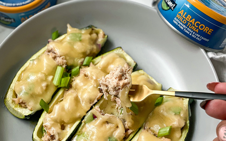 Photo of Easy Tuna Melt in Zucchini Boat