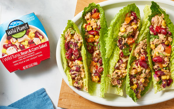 Tuna, Bean & Corn Lettuce Wraps