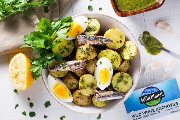 Anchovy and Egg Chimichurri Potato Salad