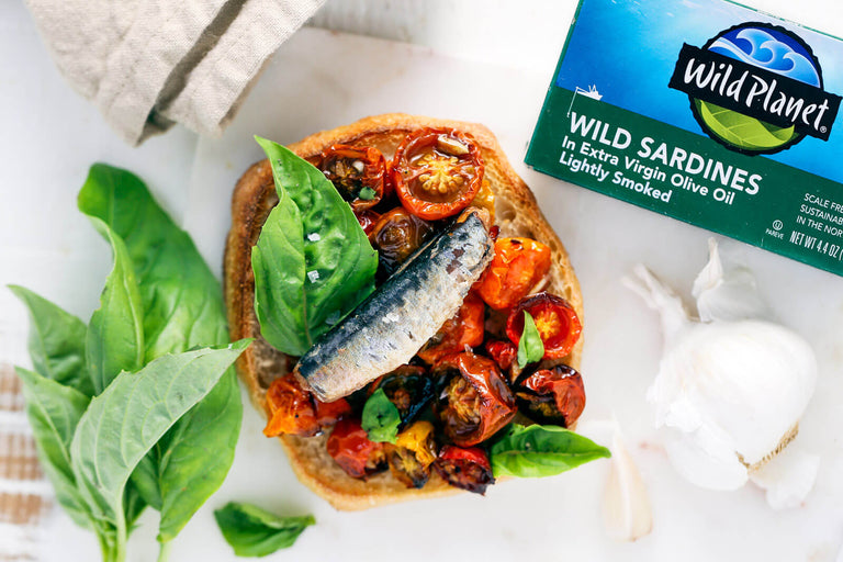 Balsamic Roasted Tomato Sardine Tartine