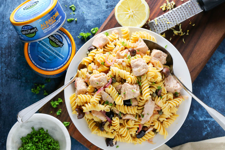 Rotini with Wild Planet Albacore Wild Tuna, Lemon and Olives