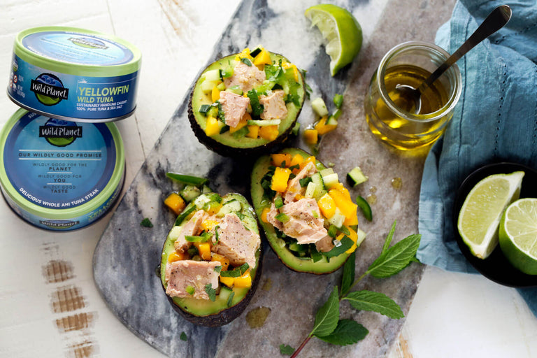 Yellowfin Avocado Boats with Mango Salsa