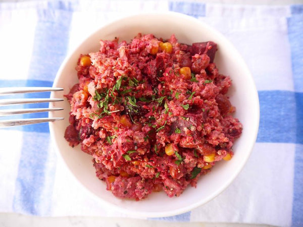 Pink Protein Quinoa, Tuna, And Beet Salad (Gluten Free)