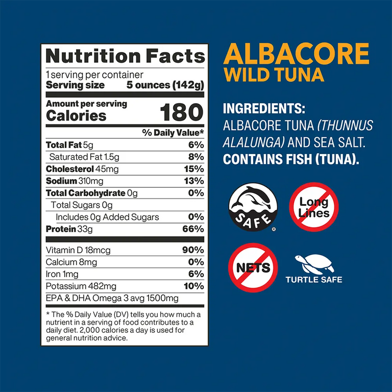 Albacore Wild Tuna nutrition facts and ingredients