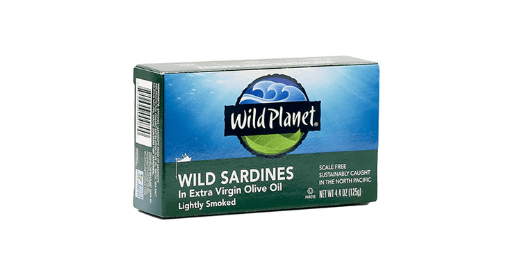 package of wild sardines in extra virgin olive oil