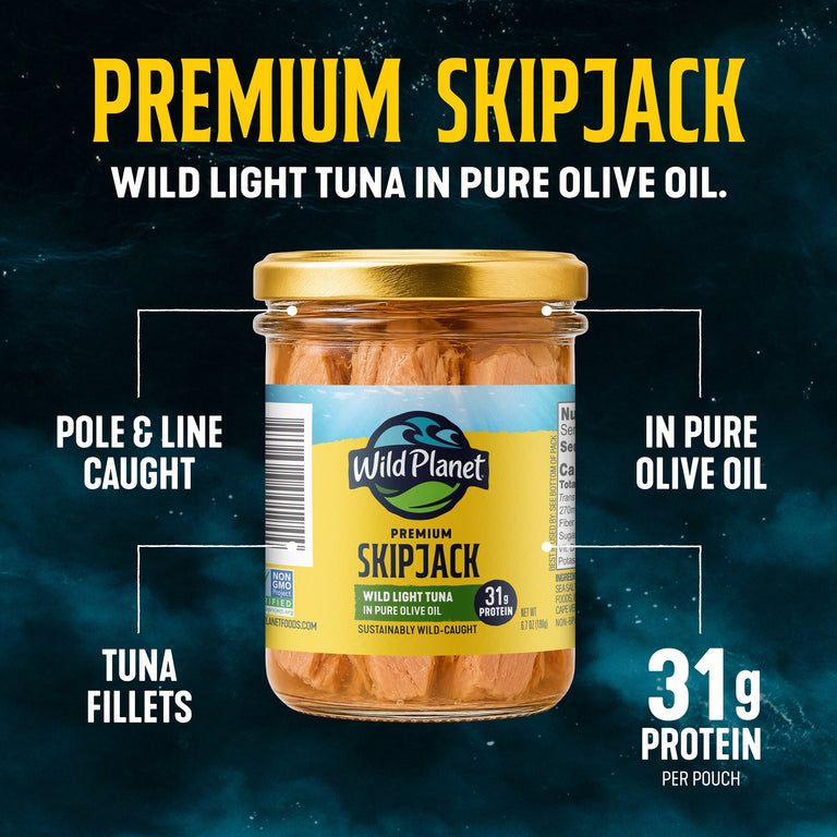 Premium Skipjack Wild Light Tuna in Pure Olive Oil