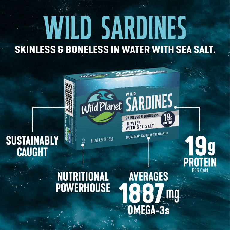 Wild Sardines Skinless & Boneless Fillets In Water
