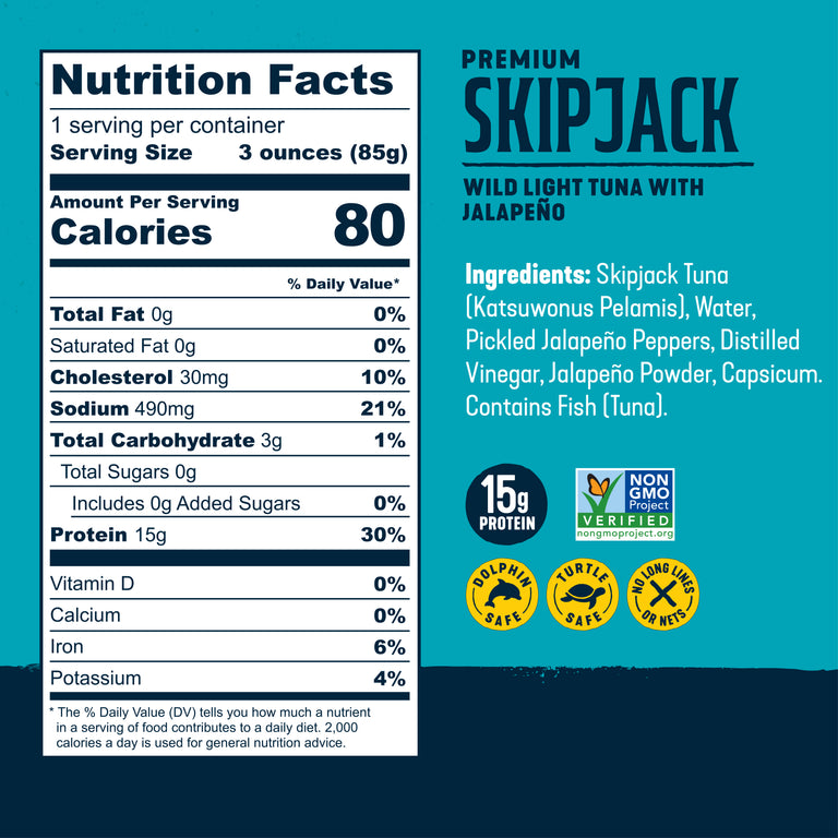 Premium Skipjack Wild Light Tuna with Jalapeño