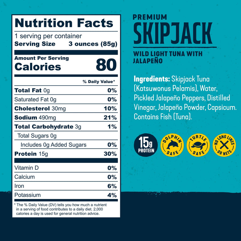 Premium Skipjack Wild Light Tuna with Jalapeño