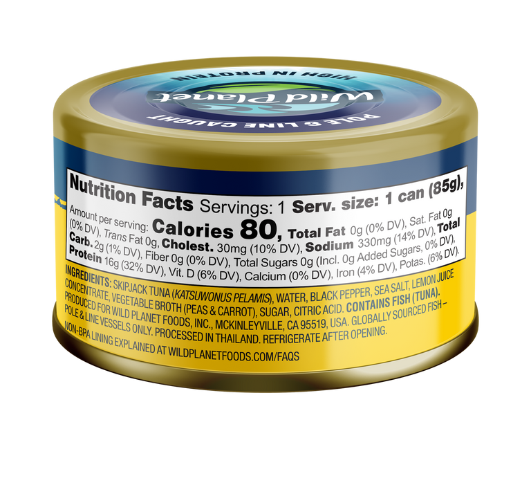 Premium Skipjack Wild Light Tuna with Lemon & Pepper