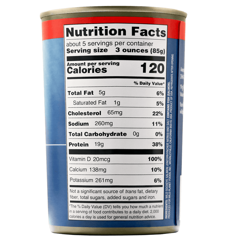 Wild Sockeye Salmon with Skin & Bones