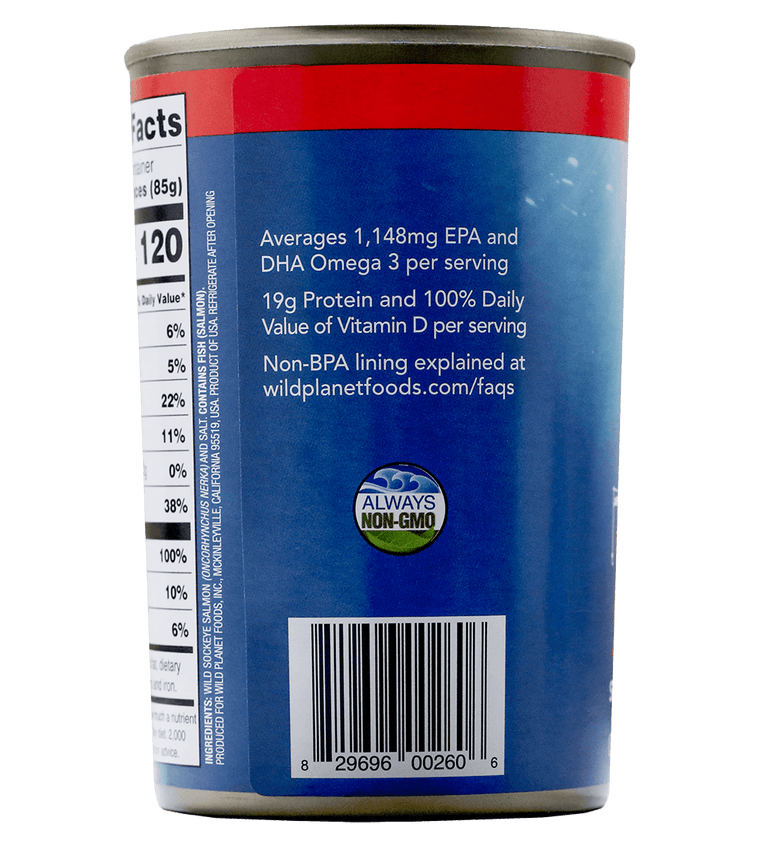 Wild Sockeye Salmon with Skin & Bones