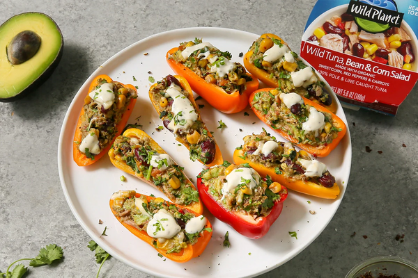 Tuna, Bean and Corn Stuffed Mini Peppers