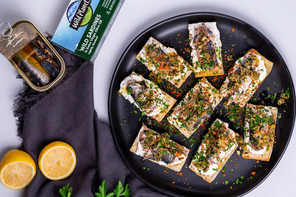 Whipped Feta Sardine Crostini