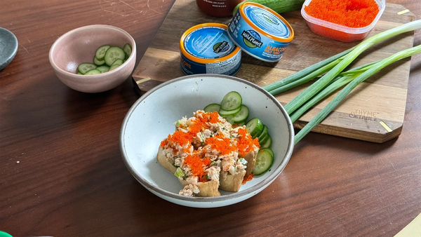 Spicy Tuna and Shrimp Yubu Pockets