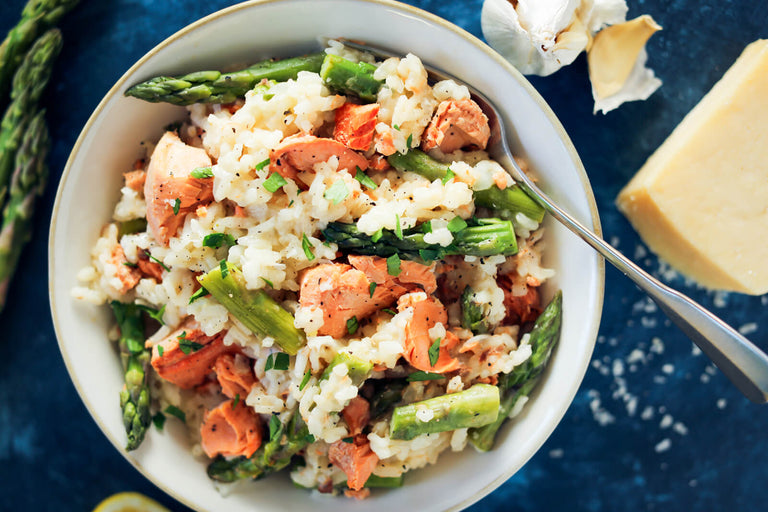Asparagus Risotto with Salmon