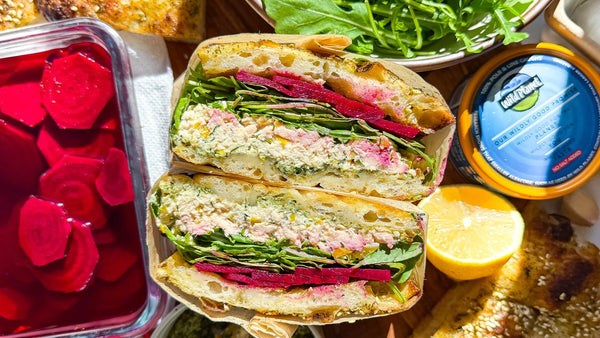 Pepperoncini Tuna Salad on Sourdough Za’atar Focaccia