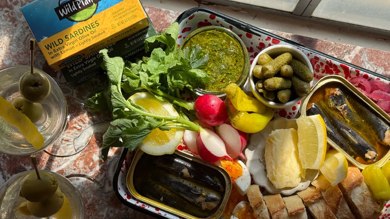 Photo of Sardine Tinned Fish Board with Dill Chimichurri