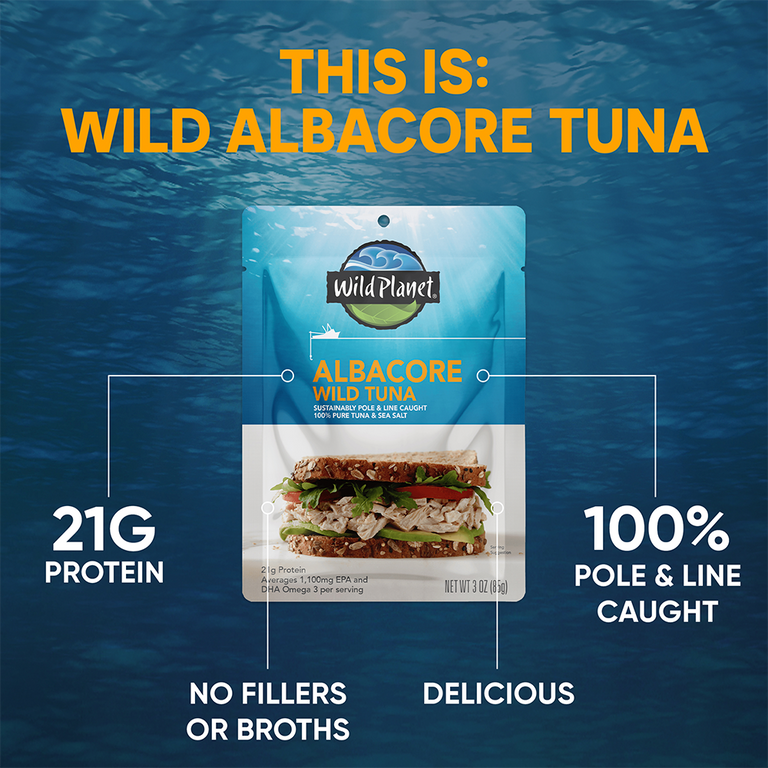 Albacore Wild Tuna pouch attributes