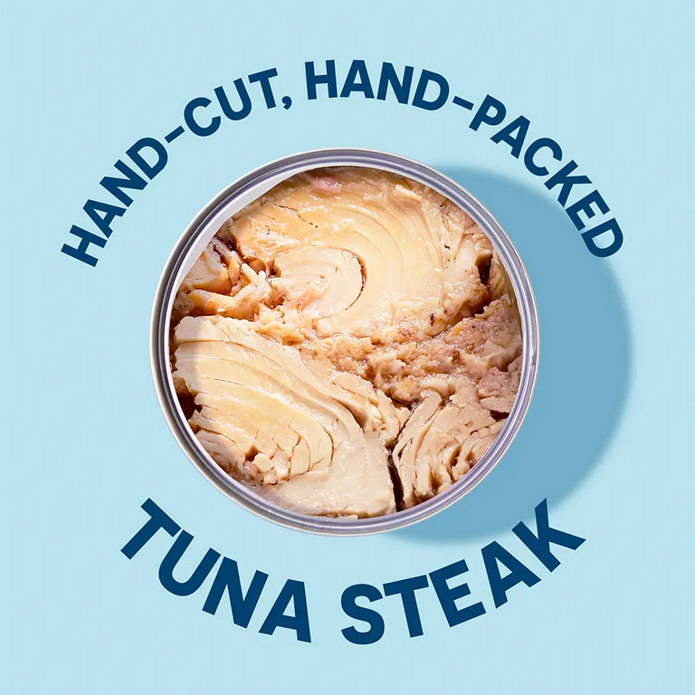 Open can of Albacore Wild Tuna in EVOO