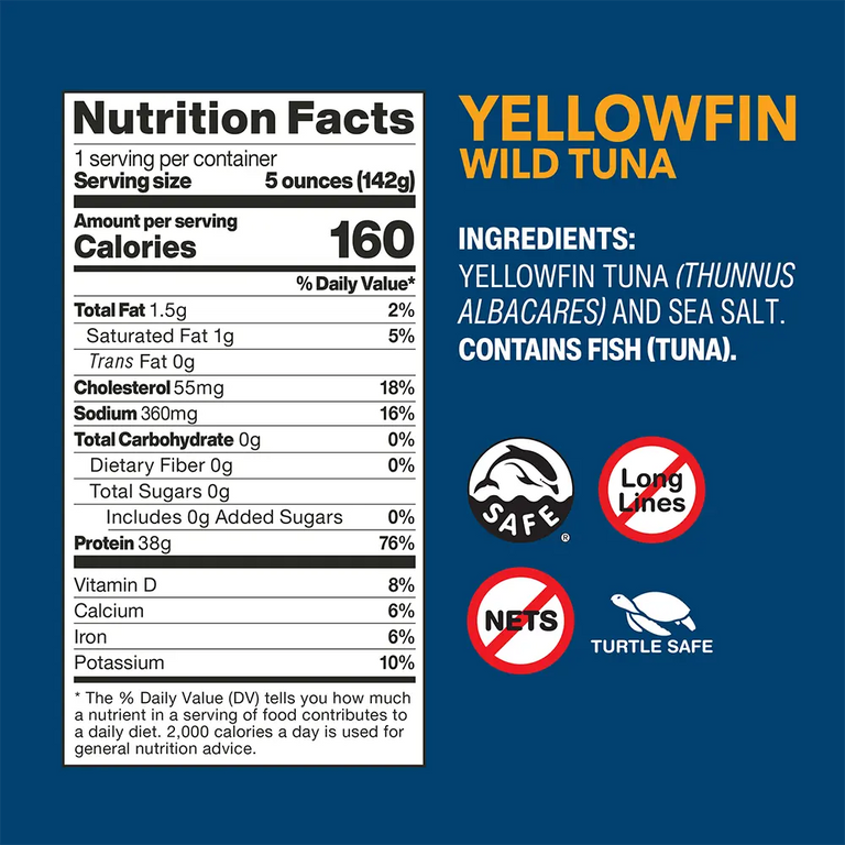 Yellowfin Wild Tuna nutrition facts and ingredients