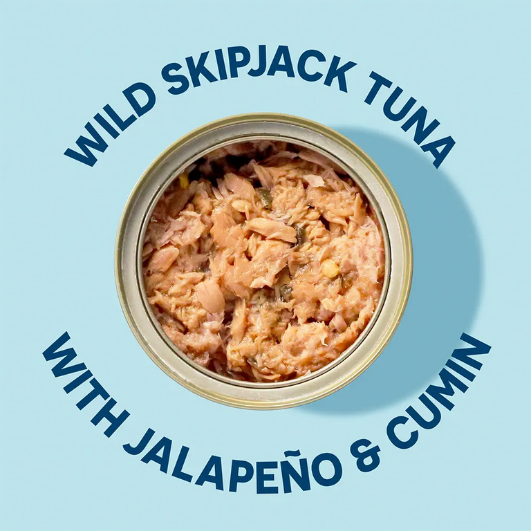 Open can of Skipjack Wild Tuna with Jalapeño & Cumin