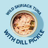 Open can of Skipjack Wild Tuna with Dill Pickle