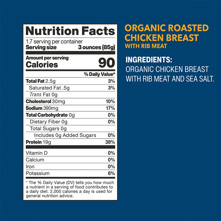 Organic Roasted Chicken Breast nutrition facts and ingredients
