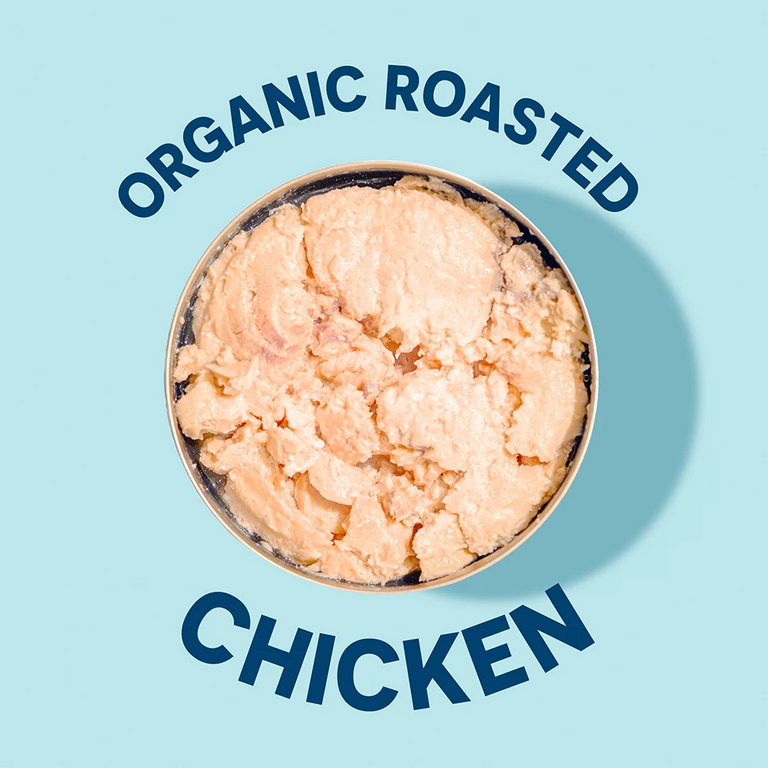 Open can of Organic Roasted Chicken Breast No Salt Added