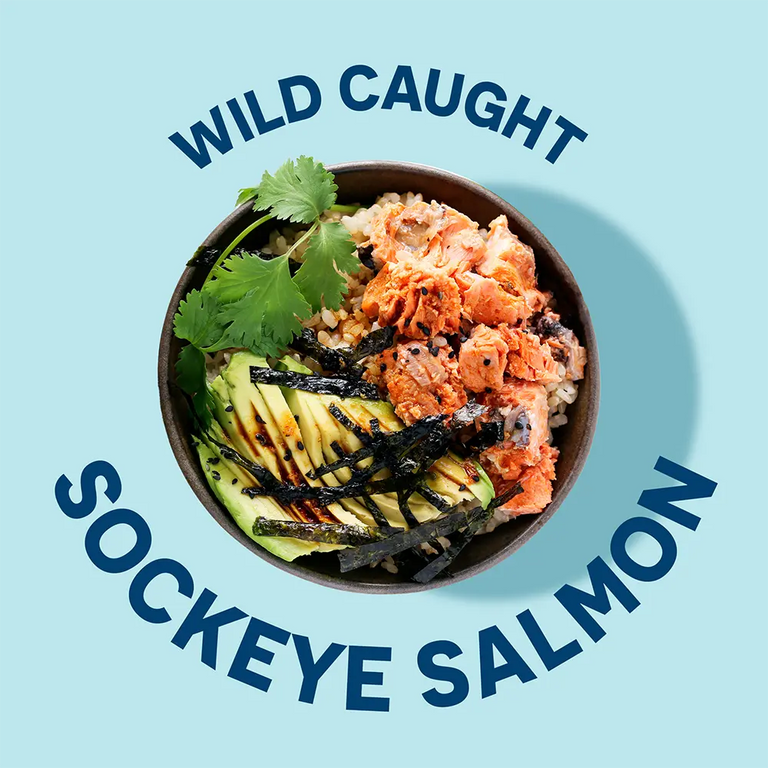 Beauty shot of Wild Sockeye Salmon with Skin & Bones