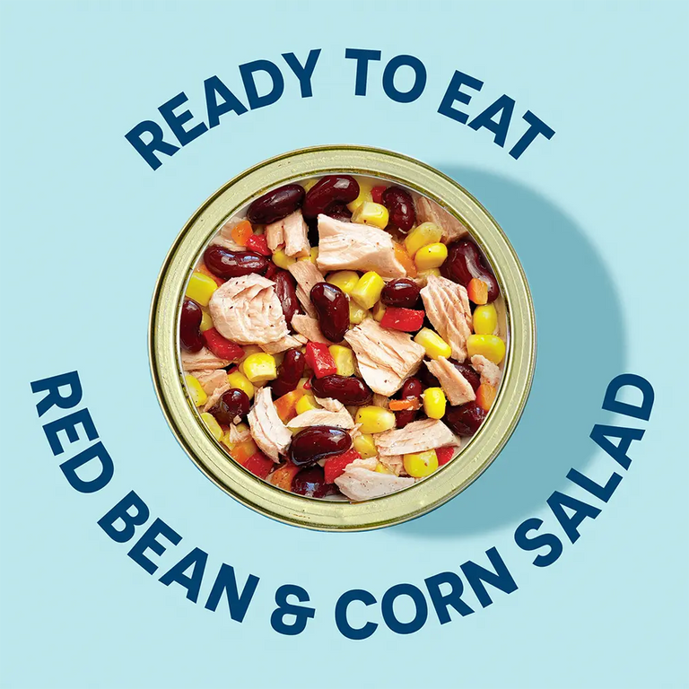 Open bowl of Wild Tuna Bean & Corn Salad