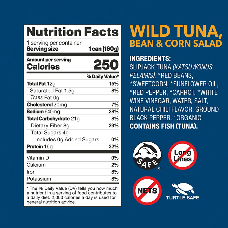 Wild Tuna Bean & Corn Salad nutrition facts and ingredients