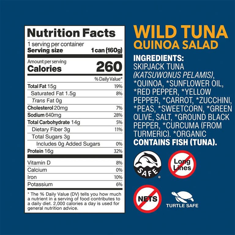 Wild Tuna Quinoa Salad nutrition facts and ingredients
