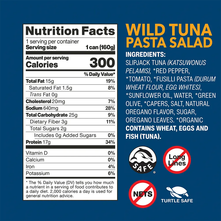 Wild Tuna Pasta Salad nutrition facts and ingredients