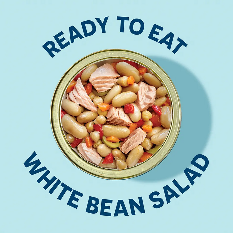 Open bowl of Wild Tuna White Bean Salad
