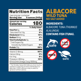 Albacore Wild Tuna No Salt Added nutrition facts and ingredients