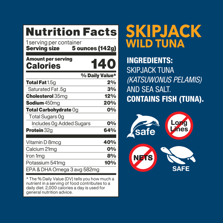 Skipjack Wild Tuna nutrition facts and ingredients