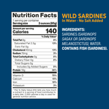 Wild Sardines In Water No Salt Added nutrition facts and ingredients