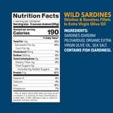 Wild Sardines Skinless & Boneless Fillets In Extra Virgin Olive Oil nutrition facts and ingredients