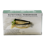 Sardines in extra virgin olive oil back panel