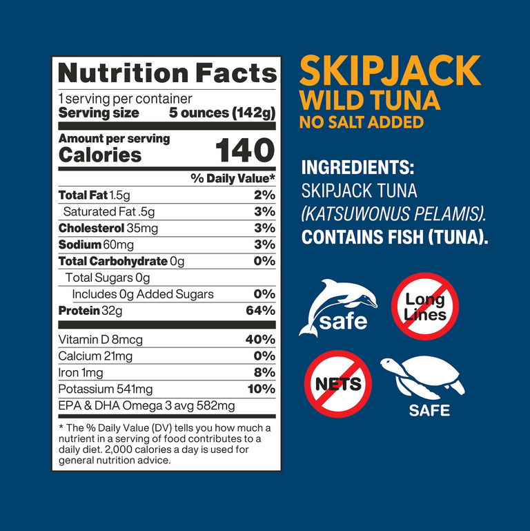 Skipjack Wild Tuna No Salt Added