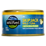 Skipjack Wild Tuna with Dill Pickle, in can. 100% Sustainably Pole and Line Caught, Front View