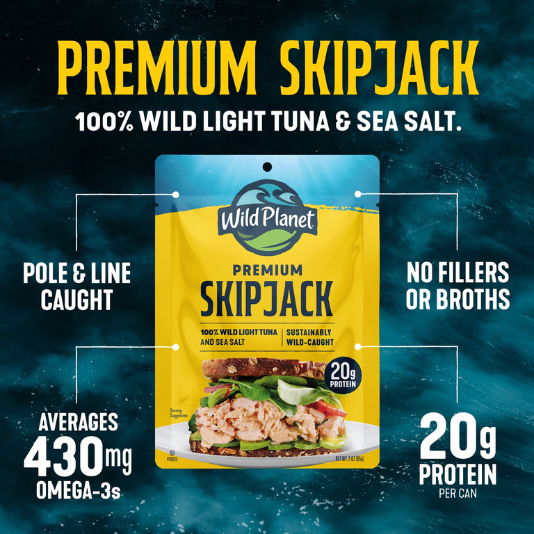 Premium Skipjack Wild Light Tuna Single-Serve Pouch