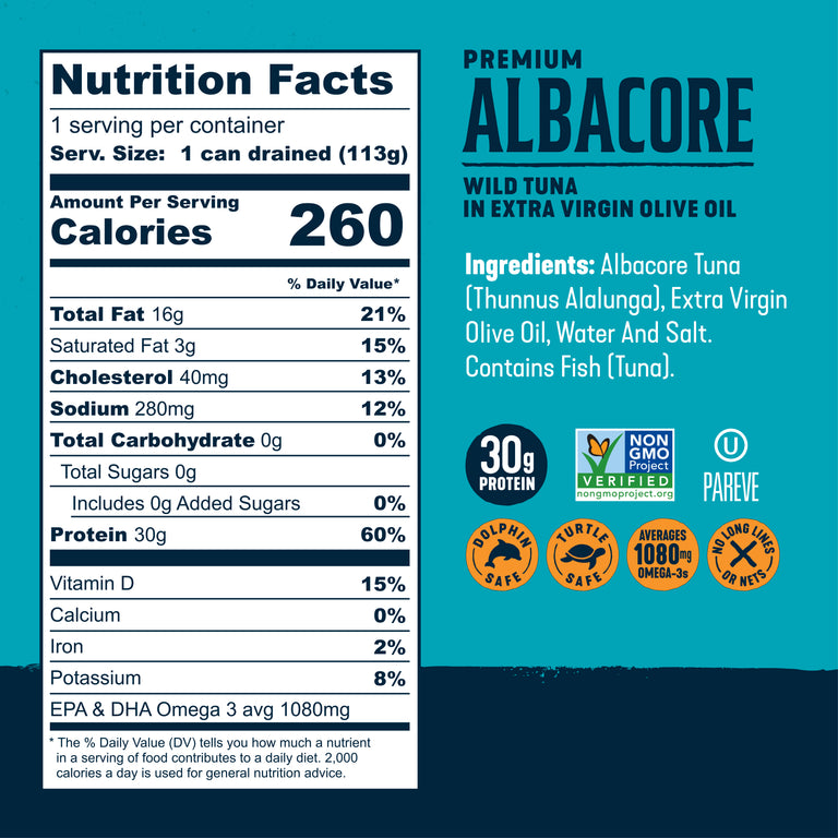 Albacore Solid Wild Tuna In Extra Virgin Olive Oil