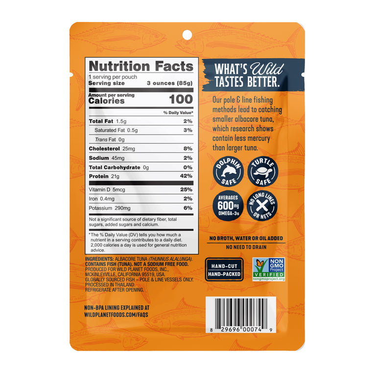 Albacore Wild Tuna Single-Serve Pouch No Salt Added