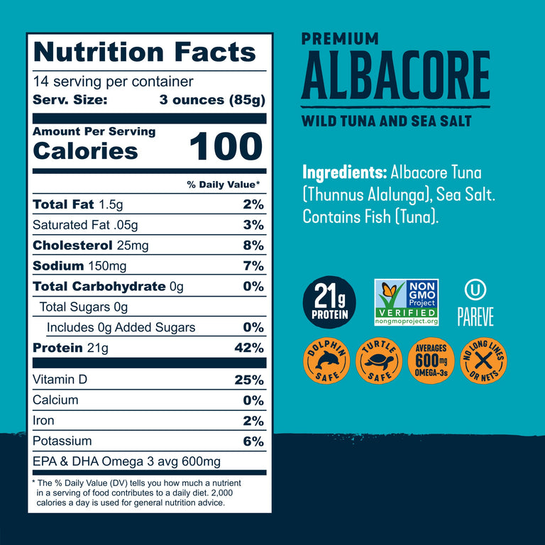 Premium Wild Albacore Tuna Single-Serve Pouch