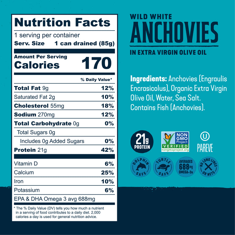 Wild White Anchovies In Extra Virgin Olive Oil