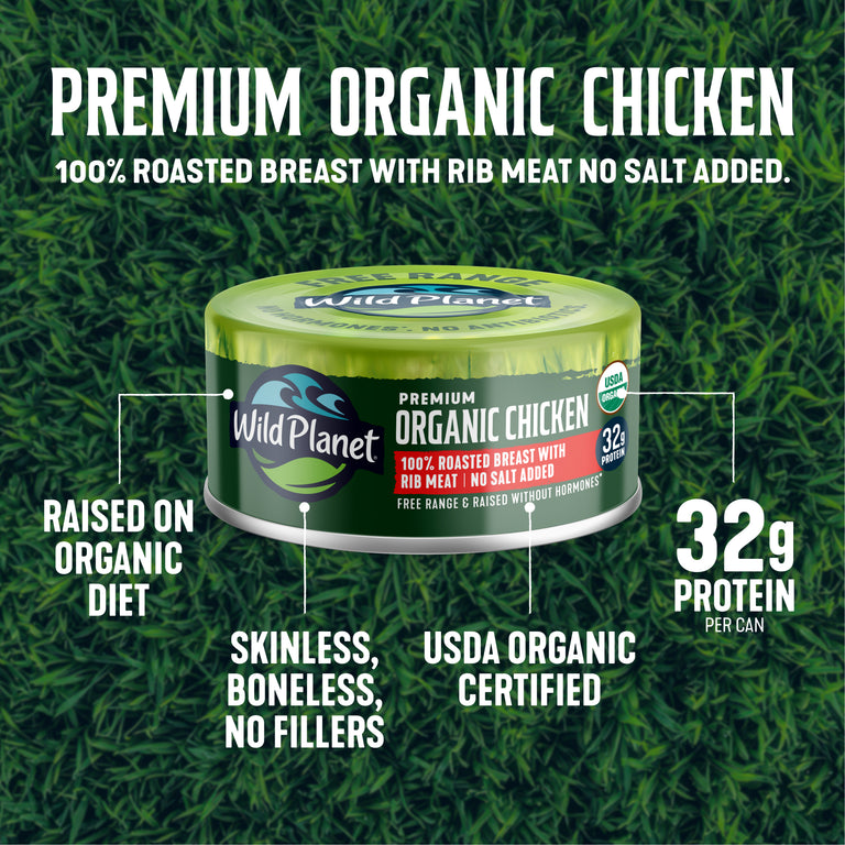 Organic Roasted Chicken Breast with Rib Meat No Salt Added