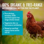 Premium Organic Roasted Chicken Breast with Rib Meat No Salt Added