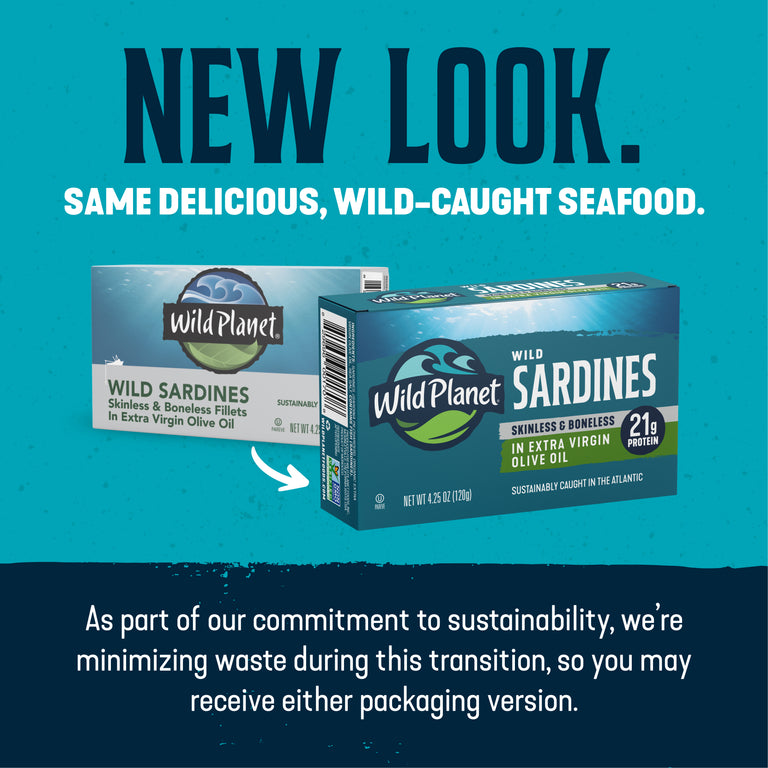 Wild Sardines Skinless & Boneless Fillets In Extra Virgin Olive Oil